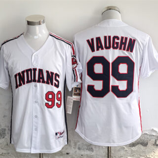 Men's Cleveland Guardians #99 Ricky Vaughn White Stitched Baseball Jersey