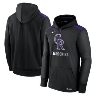 Men's Colorado Rockies Black Collection Performance Pullover Hoodie