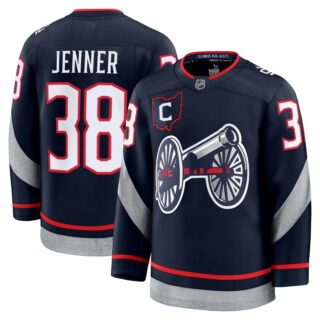 Men's Columbus Blue Jackets #38 Boone Jenner Navy 2024-25 With C Patch Stitched Hockey Jersey