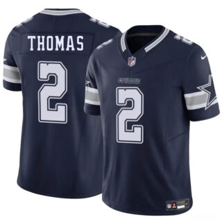 Men's Dallas Cowboys #2 Juanyeh Thomas Navy 2025 F.U.S.E Vapor Untouchable Limited Stitched Football Jersey