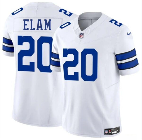 Men's Dallas Cowboys #20 Kaiir Elam White 2025 F.U.S.E Vapor Untouchable Limited Stitched Football Jersey