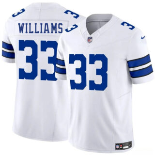 Men's Dallas Cowboys #33 Javonte Williams White 2025 F.U.S.E Vapor Untouchable Limited Stitched Football Jersey