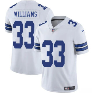 Men's Dallas Cowboys #33 Javonte Williams White 2025 Vapor Untouchable Limited Stitched Football Jersey