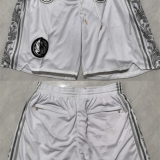 Men's Dallas Mavericks White City Edition Shorts (Run Small)