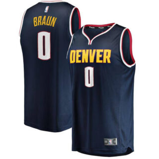 Men's Denver Nuggets #0 Christian Braun 2022 Navy Icon Edition Stitched Basketball Jersey