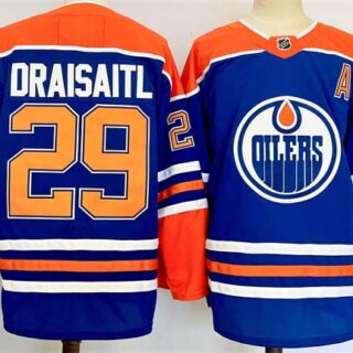 Men's Edmonton Oilers #29 Leon Draisaitl Royal 2024-25 Stitched Jersey