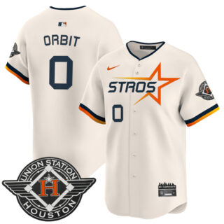Men's Houston Astros #0 Orbit Cream 2025 City Connect Limited Stitched Baseball Jersey