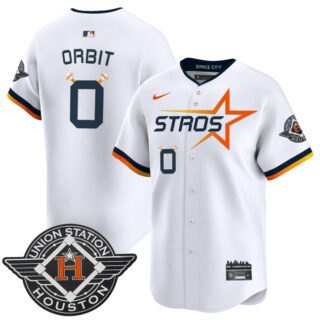 Men's Houston Astros #0 Orbit White 2025 City Connect Limited Stitched Baseball Jersey