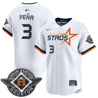 Men's Houston Astros #3 Jeremy Pena White 2025 City Connect Limited Stitched Baseball Jersey
