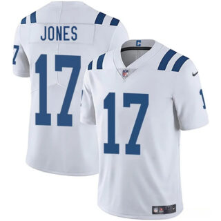 Men's Indianapolis Colts #17 Daniel Jones White 2025 Vapor Limited Stitched Football Jersey