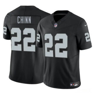 Men's Las Vegas Raiders #22 Jeremy Chinn Black 2025 F.U.S.E. Vapor Stitched Football Jersey