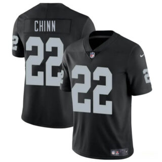 Men's Las Vegas Raiders #22 Jeremy Chinn Black 2025 Vapor Stitched Football Jersey