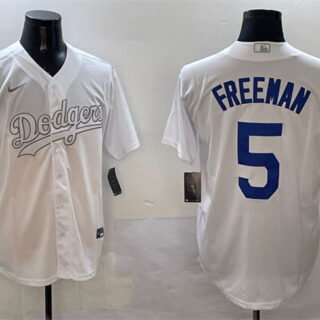 Men's Los Angeles Dodgers #5 Freddie Freeman White Fashion Cool Base Stitched Baseball Jersey