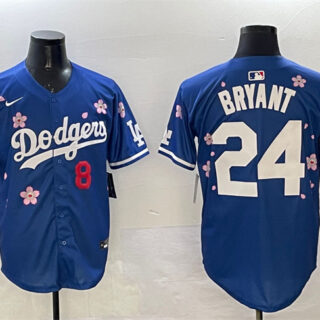 Men's Los Angeles Dodgers Front #8 Back #24 Kobe Bryant Royal 2025 Tokyo Series Limited Stitched Baseball Jersey