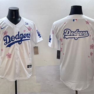 Men's Los Angeles Dodgers Team Big Logo White 2025 Tokyo Series Limited Stitched Baseball Jersey