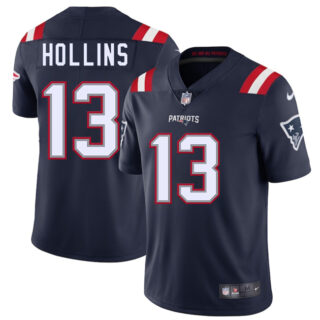 Men's New England Patriots #13 Mack Hollins Navy 2025 Vapor Limited Stitched Football Jersey