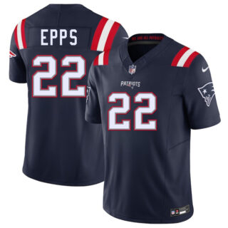 Men's New England Patriots #22 Marcus Epps Navy 2025 F.U.S.E. Vapor Limited Stitched Football Jersey