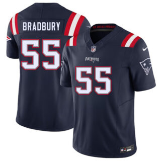 Men's New England Patriots #55 Garrett Bradbury Navy 2025 F.U.S.E. Vapor Limited Stitched Football Jersey