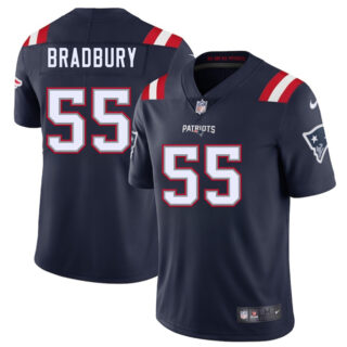 Men's New England Patriots #55 Garrett Bradbury Navy 2025 Vapor Limited Stitched Football Jersey
