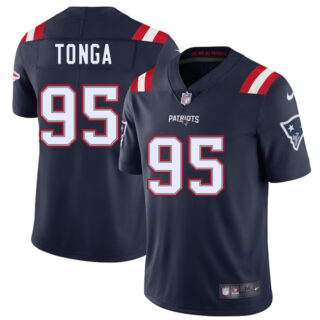 Men's New England Patriots #95 Khyiris Tonga Navy 2025 Vapor Limited Stitched Football Jersey