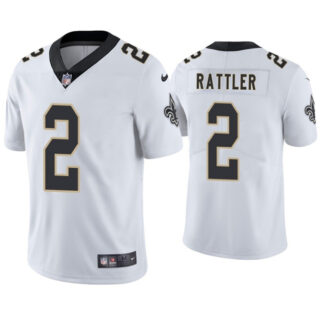 Men's New Orleans Saints #2 Spencer Rattler White 2025 Vapor Limited Stitched Football Jersey