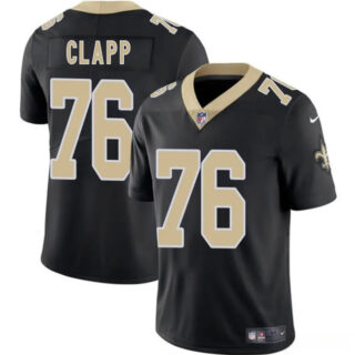 Men's New Orleans Saints #76 Will Clapp Black 2025 Vapor Limited Stitched Football Jersey