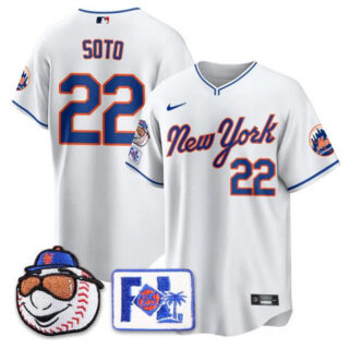 Men's New York Mets #22 Juan Soto White 2025 Spring Training Stitched Baseball Jersey