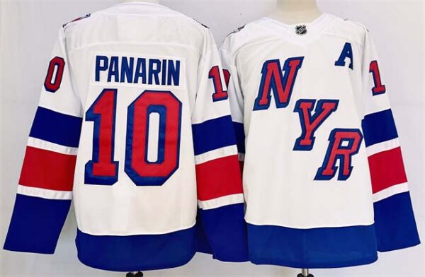 Men's New York Rangers #10 Artemi Panarin White 2024-25 Stadium Series Stitched Jersey
