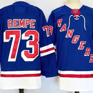 Men's New York Rangers #73 Matt Rempe Royal 2024-25 Home With A Patch Stitched Hockey Jersey