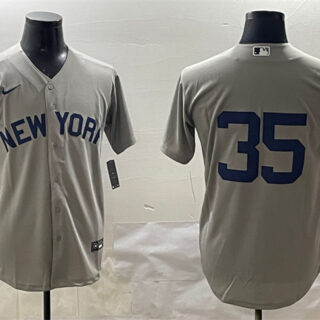 Men's New York Yankees #35 Cody Bellinger Grey Cool Base Stitched Baseball Jersey