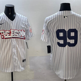 Men's New York Yankees #99 Aaron Judge White Bronx Graffiti Vapor Limited Stitched Baseball Jersey