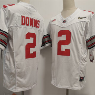 Men's Ohio State Buckeyes #2 Caleb Downs White F.U.S.E. Limited Stitched Jersey