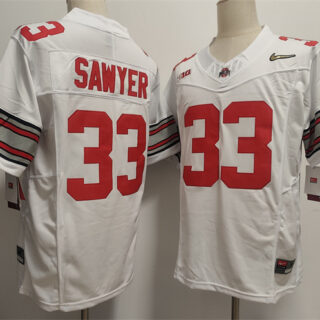 Men's Ohio State Buckeyes #33 Jack Sawyer White F.U.S.E. Limited Stitched Jersey