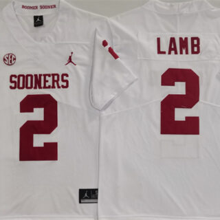 Men's Oklahoma Sooners #2 CeeDee Lamb White Stitched Jersey