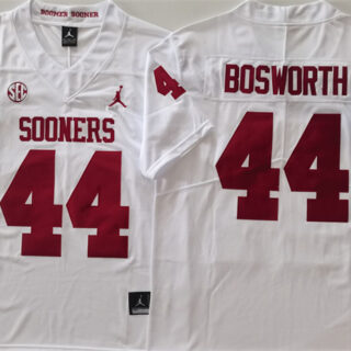 Men's Oklahoma Sooners #44 Brian Bosworth White Stitched Jersey