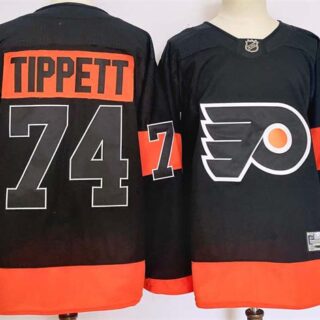 Men's Philadelphia Flyers #74 Owen Tippett Black 2024 Stitched Jersey