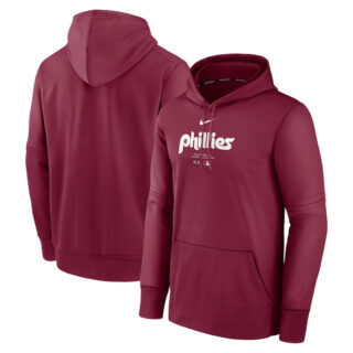 Men's Philadelphia Phillies Burgundy Collection Practice Performance Pullover Hoodie