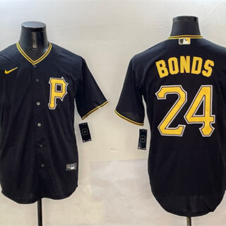 Men's Pittsburgh Pirates #24 Barry Bonds Black Cool Base Stitched Baseball Jersey