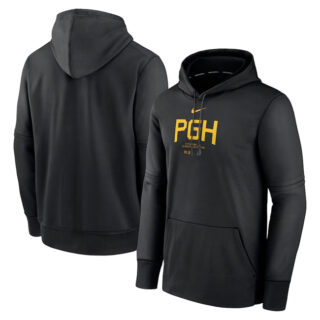 Men's Pittsburgh Pirates Black Collection City Connect Practice Performance Pullover Hoodie