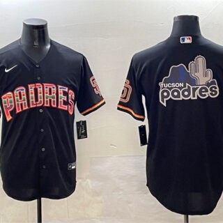 Men's San Diego Padres Team Big Logo Black Mexico Cool Base Stitched Baseball Jerseys