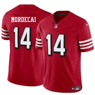 Men's San Francisco 49ers #14 Tanner Mordecai New Red 2025 F.U.S.E. Vapor Untouchable Limited Stitched Football Jersey