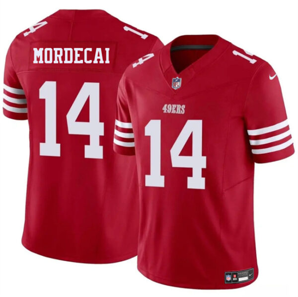 Men's San Francisco 49ers #14 Tanner Mordecai Red 2025 F.U.S.E. Vapor Untouchable Limited Stitched Football Jersey