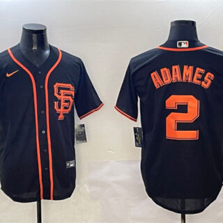 Men's San Francisco Giants #2 Willy Adames Black Cool Base Stitched Baseball Jersey