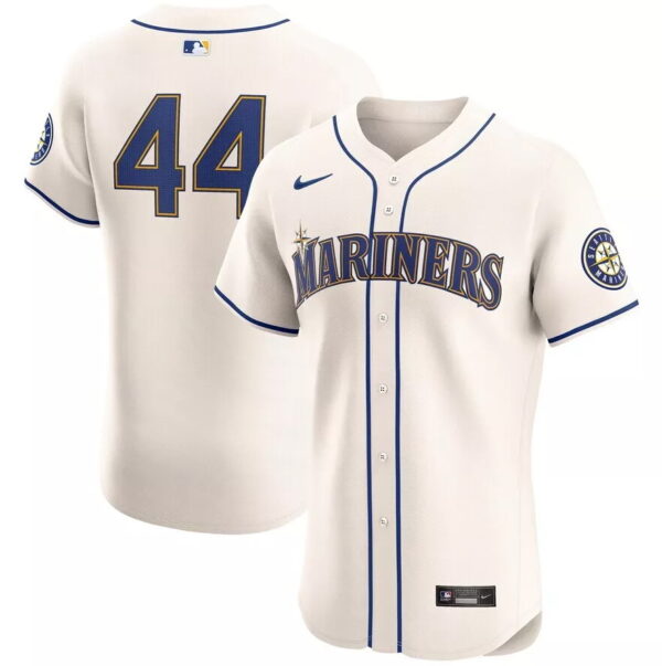 Men's Seattle Mariners #44 Julio Rodriguez Cream Cool Base Stitched Jersey