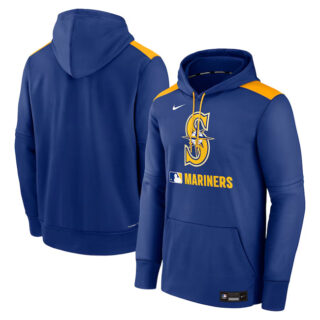 Men's Seattle Mariners Royal Collection Performance Pullover Hoodie