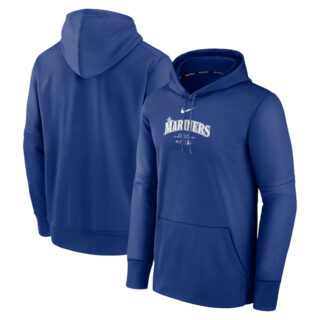 Men's Seattle Mariners Royal Collection Practice Performance Pullover Hoodie
