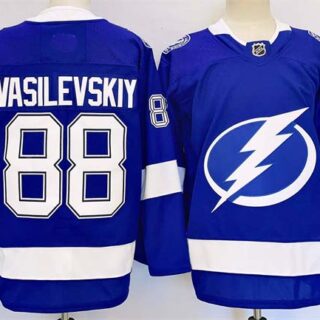 Men's Tampa Bay Lightning #88 Andrei Vasilevskiy 2024-25 Blue Stitched Jersey