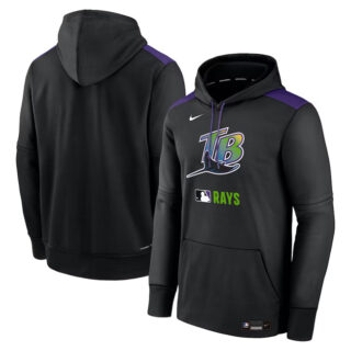Men's Tampa Bay Rays Black Collection Performance Pullover Hoodie
