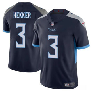 Men's Tennessee Titans #3 Johnny Hekker Navy 2025 Vapor Untouchable Stitched Jersey