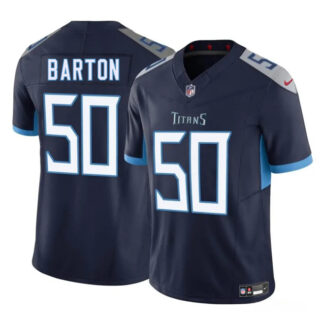 Men's Tennessee Titans #50 Cody Barton Navy 2025 F.U.S.E. Vapor Limited Stitched Football Jersey
